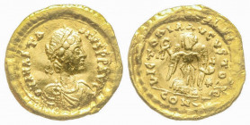Anastasius 491-518, Tremissis, Constantinople, AD 491-518, AU 1.46 g.
Ref: Sear 8 - VF