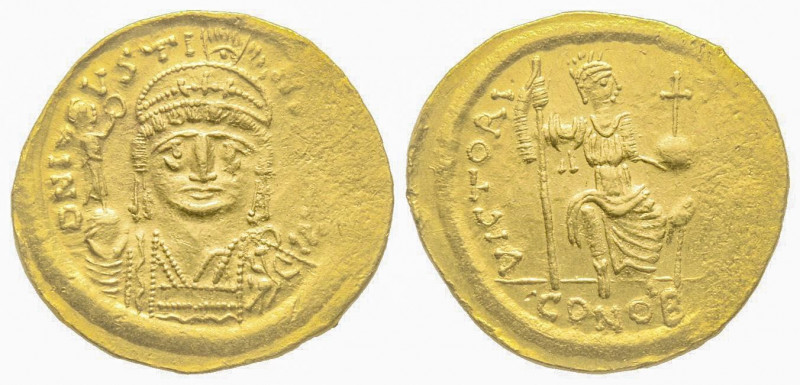 Iustinus II 565-578, Solidus, Constantinople, AD 565-578, AU 4.47 g.
Ref: Sear 3...