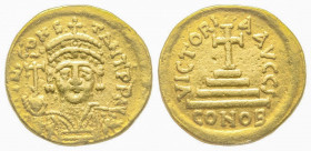 Tiberius II Constantinus 578-582 , Solidus, Carthage, AD 578-582, AU 4.30 g.
Ref: Sear 462, DOC 58, MIB 13 - VF, Rare