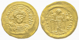 Maurice Tiberius 582 - 602, Solidus, Constantinople, AD 582-602, AU 4.47 g.
Ref: Sear 476 - VF