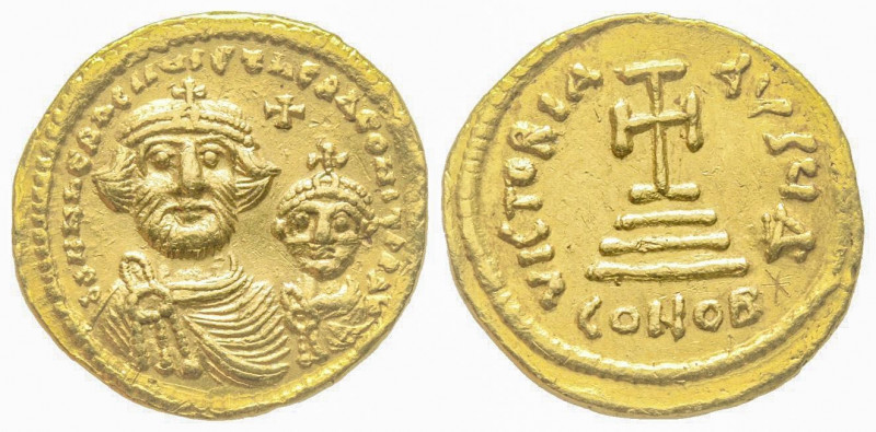 Heraclius, Solidus, Constantinople, AD 616-625, AU 4.46 g. 
Ref: Sear 738, DOC 1...