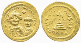 Heraclius, Solidus, Constantinople, AD 625-629, AU 4.31 g.
Ref: Sear 743 - VF
