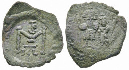 Constans II, Follis or 40 Nummi, Syracuse, AD 663-668, Æ 3.11
Ref: Sear 1109, MIB 209, DOC 180 - Fine