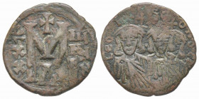 Leo V the Armenian, with Constantine, Follis , Constantinople, AD 813-820, AE 3.80 g. 
Ref: Sear 1630, DOC 7 - Fine