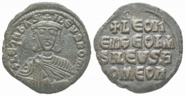 Leo VI the Wise, Follis, Constantinople, AD 886-912, AE 6.89 g. 
Ref: Sear 1729, DOC 8 - VF
