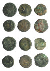 REPÚBLICA ROMANA. Lote de 6 bronces: 4 ases anónimos y 2 de Pompeyo Magno. MC/RC.