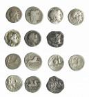 REPÚBLICA ROMANA. Lote de 7 denarios; Titia, Thoria, Rutilia, Turia, Cornelia, Sergia, Anónimo. BC+/MBC-.