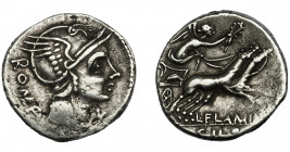 REPÚBLICA ROMANA. FLAMINIA. Denario. Roma (109-108 a.C.). R/ L. FALMINIO, exergo CILO. AR 3,84 g. 19 mm. CRAW-302.1. FFC-708. Vanos. MBC.