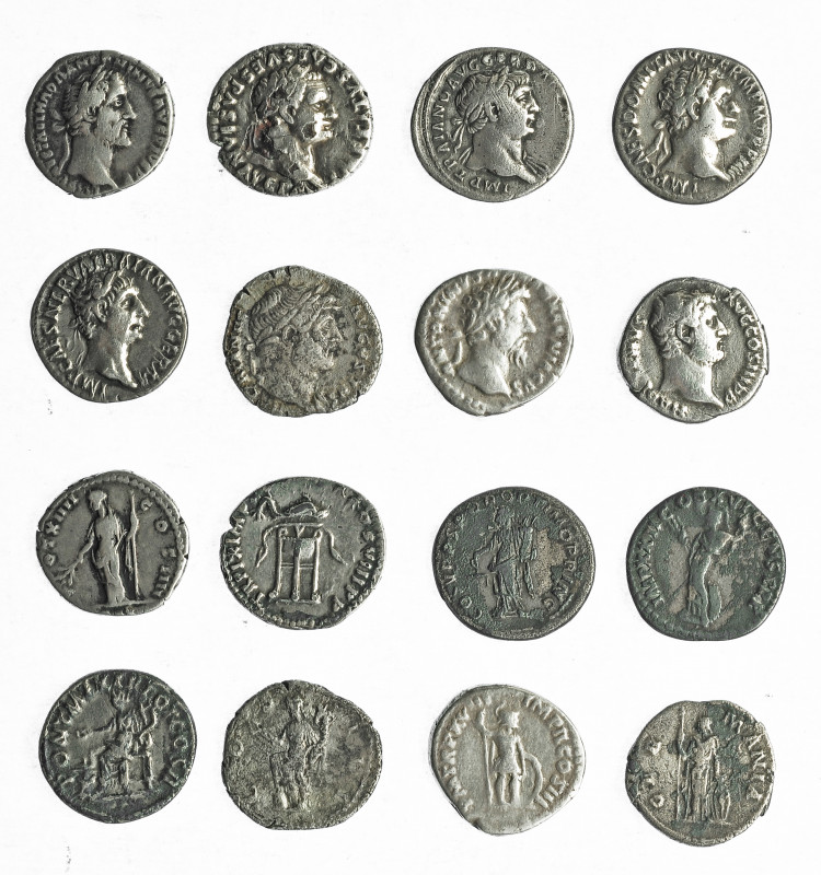 IMPERIO ROMANO. Lote de 8 denarios altoimperiales, 1 de ellos forrado. Limpiados...