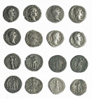 IMPERIO ROMANO. Lote de 8 denarios altoimperiales, 1 de ellos forrado. Limpiados. BC+/MBC-.