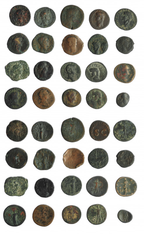 IMPERIO ROMANO. Lote de 20 bronces: 3 sestercioa, 2 dupondios, 13 ases, 1 bronce...