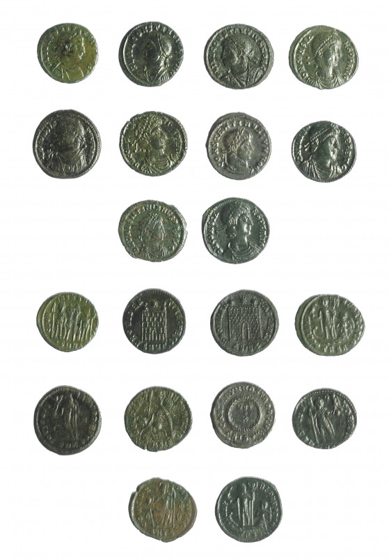 IMPERIO ROMANO. Lote de 10 follis bajoimperiales: Constantino I, Constantino II,...
