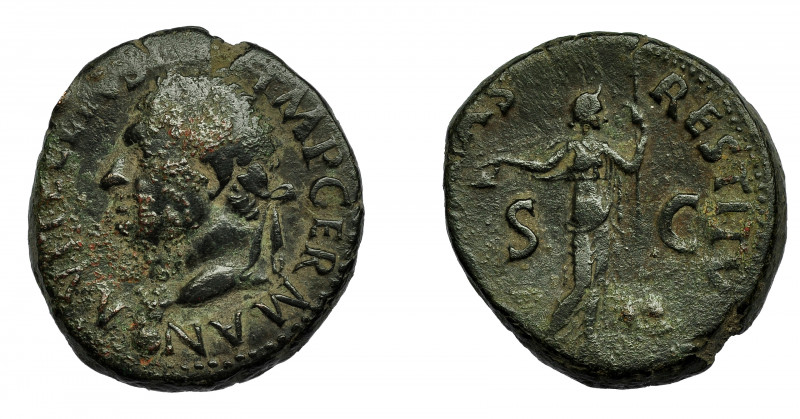 IMPERIO ROMANO. VITELIO. As. Tarraco (69 d.C.). A/ Cabeza a izq. R/ Libertas a d...