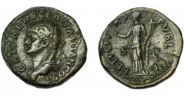 IMPERIO ROMANO. DOMICIANO. As. Roma /73-74 d.C.). R/ Felicitas a izq. con caduceo y cornucopia; FELICITAS PVBLICA, S-C. AE 13,64 g. 27,3 mm. RIC-388. ...