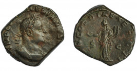 IMPERIO ROMANO. VALERIANO I. Sestercio. Roma (254). R/ Concordia a izq. con pátera y doble cornucopia; (CO)NCORDIA EXERCIT, S-C. AE 16,82 g. 28,2 mm. ...