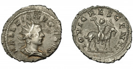 IMPERIO ROMANO. VALERIANO II. Antoniniano. Colonia (257-258). R/ Júpiter niño sobre la cabra Amaltea; IOVI CRESCENTI. VE 3,92 g. 22,5 mm. RIC-3. Hojit...