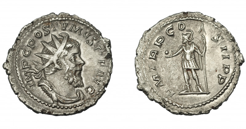 IMPERIO ROMANO. PÓSTUMO. Antoniniano. Lugdunum (260). R/ Emperador en traje mili...