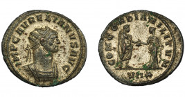 IMPERIO ROMANO. AURELIANO. Antoniniano. Roma (270-275). R/ Aureliano dando la mano a Concordia; CONCORDIA MILITVM, exergo VII*. VE 3,53 g. 22,8 mm. RI...