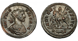 IMPERIO ROMANO. PROBO. Antoniniano. Roma (276-282). R/ Probo a caballo a izq., a sus pies cautivo; ADVENTVS AVG, exergo R (haz de rayos) Z. VE 3,89 g....