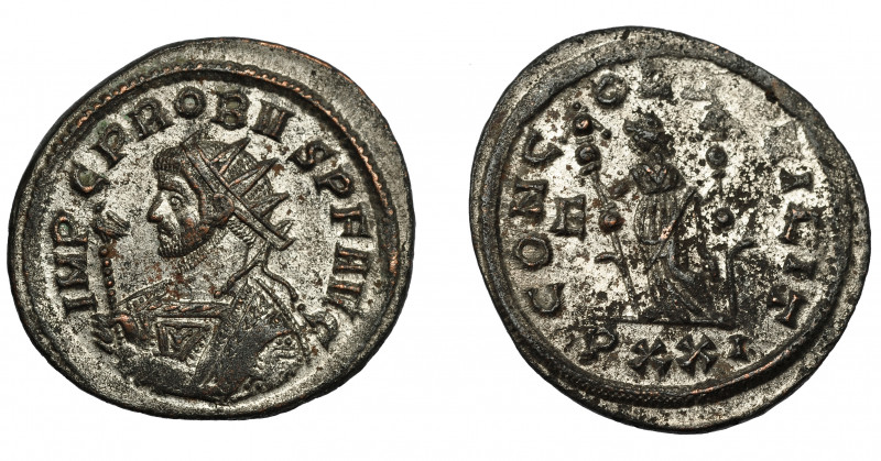 IMPERIO ROMANO. PROBO. Antoniniano. Ticinum (276-282). R/ Concordia a izq. con d...