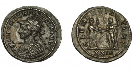 IMPERIO ROMANO. PROBO. Antoniniano. Siscia (276-282). A/ Busto con casco, coraza, radiado y con lanza y escudo a izq. R/ Emperador con cetro a der. re...