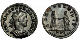 IMPERIO ROMANO. PROBO. Antoniniano. Siscia (276-282). R/ Probo a der. dando la mano a Concordia; CONCORDIA MILIT, A/XXI. VE 3,62 g. 22,4 mm. RIC-651. ...