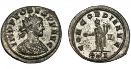 IMPERIO ROMANO. PROBO. Antoniniano. Siscia (276-282). R/ Concordia a izq. con pátera y doble cornucopia; CONCORDIA AVG, VI/XXI. VE 3,84 g. 23,3 mm. RI...