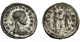 IMPERIO ROMANO. PROBO. Antoniniano. Cizycus (276-282). R/ Probo con cetro rematado en águila recibe globo de Júpiter frente a él; CLEMENTIA TEMP, S/XX...