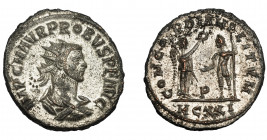 IMPERIO ROMANO. PROBO. Antoniniano. Cyzicus (276-282). R/ Probo con lanza a izq. frente a Victoria que le tiende una corona; CONCORDIA MILITVM, P/MCXX...