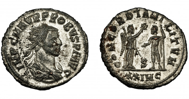 IMPERIO ROMANO. PROBO. Antoniniano. Cyzicus (276-282). R/ Probo con lanza a izq....