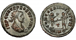 IMPERIO ROMANO. PROBO. Antoniniano. Cyzicus (276-282). R/ Probo con lanza a izq. frente a Victoria que le tiende una corona; CONCORDIA MILITVM, T/XXIM...