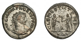 IMPERIO ROMANO. PROBO. Antoniniano. Antioquía (276-282). R/ Probo con cetro a der. recibe Victoria sobre globo de Júpiter frente a él; CLEMENTIA TEMP,...