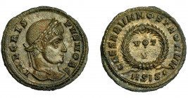 IMPERIO ROMANO. CONSTANTINO I. Follis. Siscia (320-321). R/ Láurea rodeando VOT/V, exergo HSIS*. RIC-161. EBC.