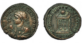 IMPERIO ROMANO. CONSTANTINO II. Follis. Treveris (322-323). R/ Globo sobre altar con inscripción VO/TIS /XX, exergo .STR. AE 3,05 g. 19 mm. RIC-382. M...