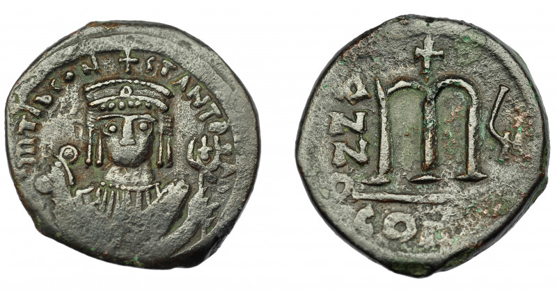 IMPERIO BIZANTINO. TIBERIO II CONSTANTINO. Follis. Constantinopla. AE 12,41 g. 3...