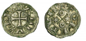 REINOS DE CASTILLA Y LEÓN. ALFONSO VI. Dinero. Toledo. A/ + ANFVS REX. Ve 0,70 g. 18,1 mm. III-8. BMM-9. MBC+.