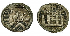 REINOS DE CASTILLA Y LEÓN. ALFONSO VIII. Dinero. Marcas creciente y *. VE 0,89 g. 16,8 mm. III-204.2. BMM-322. MBC.