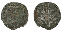 REINOS DE CASTILLA Y LEÓN. ALFONSO X. Dinero de seis líneas. Marca roseta en primer y tercer cuadrante. VE 0,78 g. 17,5 mm. III-243. BMM-365. Leves ox...