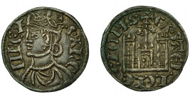 REINOS DE CASTILLA Y LEÓN. SANCHO IV. Cornado. Burgos. Estrella en corona. VE 0,79 g. 18,8 mm. III-296 vte. BMM-427.1. EBC-.