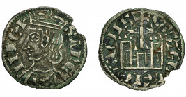 REINOS DE CASTILLA Y LEÓN. SANCHO IV. Cornado. Marca: *-*. VE 0,67 g. 18,2 mm. III-304.1. BMM-437. Pequeña rotura al borde. MBC. Escasa.