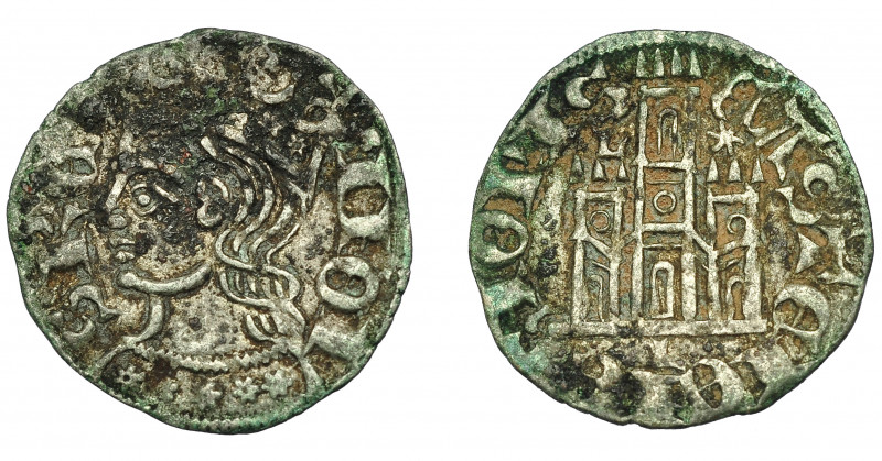 REINOS DE CASTILLA Y LEÓN. ALFONSO XI. Cornado. Cuenca. L-*/L. VE 0,82 g. 17,8 m...