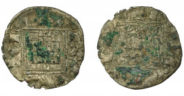 REINOS DE CASTILLA Y LEÓN. ALFONSO XI. Novén. León. Roel sobre la torre derecha del castillo. VE 0,78 g. 17,9 mm. III-357.2 vte. BMM-485.5. Oxidacione...
