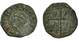 REINOS DE CASTILLA Y LEÓN. ENRIQUE II. Cruzado. Sin marcas. VE 2,02 g. 21,7 mm. III-450. BMM-621. Vanos. MBC.