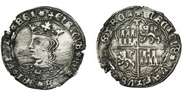 REINOS DE CASTILLA Y LEÓN. ENRIQUE IV. Real. Toledo. Ley. en anv. y rev. + ENRICVS QVARTVS DEI GRACIA. La ley. del anv. termina en REI. AR 3,05 g. 27,...