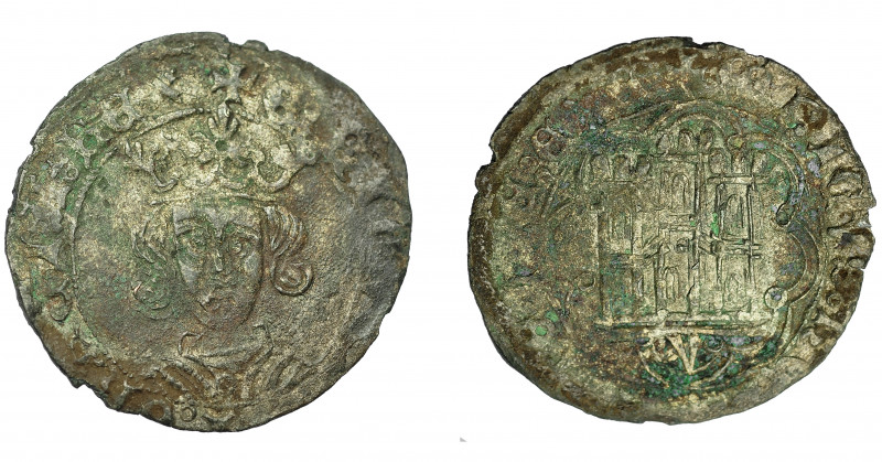 REINOS DE CASTILLA Y LEÓN. ENRIQUE IV. Cuartillo. Villalón. VE 2,80 g. 26,5 mm. ...