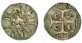EMISIONES CONDALES Y EPISCOPALES CATALANAS. CONDADO DE BARCELONA. RAMÓN BERENGUER IV (1131-1162). Dinero. Ley. BURCINO. AR 0,74 g. 17,1 mm. IV-33 vte....