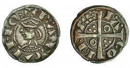CORONA DE ARAGÓN. JAIME EL CONQUISTADOR (1213-1276). Dinero. Barcelona. IA en anillo. VE 0,96 g. 17,2 mm. IV-310. MBC+.