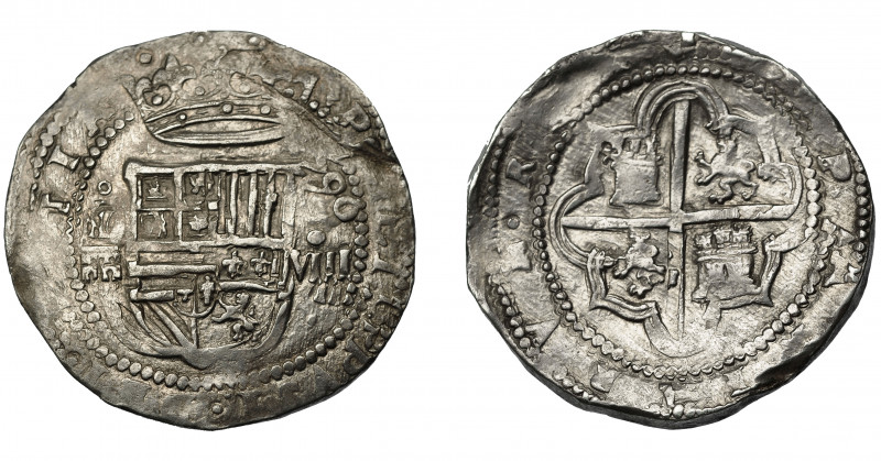 FELIPE II. 8 reales. 1590. Segovia. I superada de roel fecha 590. AC-681. MBC+. ...