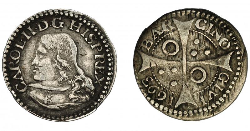 CARLOS II. Croat. 1693. Barcelona. AC-211. Pequeñas marcas. MBC.