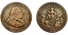 FERNANDO VI. Medalla. 1746. Proclamación en Sevilla. AE 33,5 mm. H-28 vte. metal. MPN-53. Golpe en anv. BC+/MBC-.